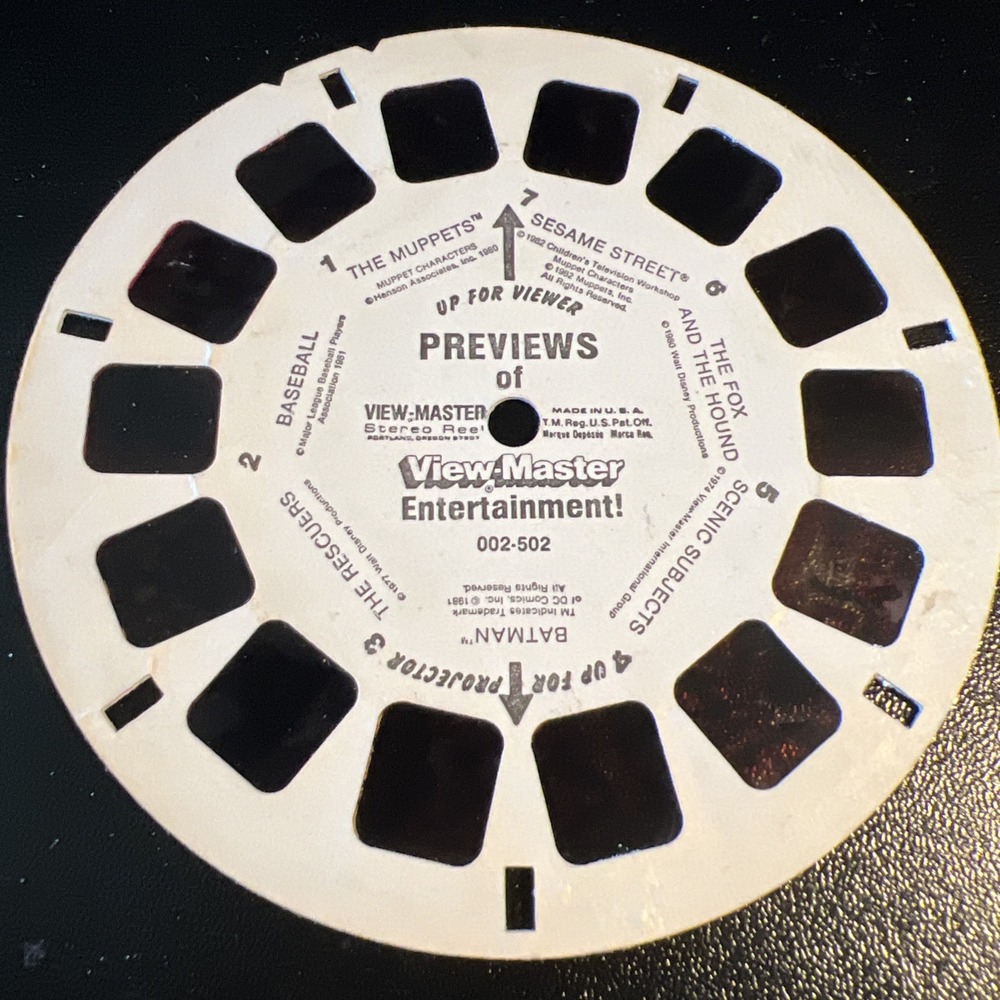 Vintage Viewmaster Reel Previews Of Entertainment‎ 002-502